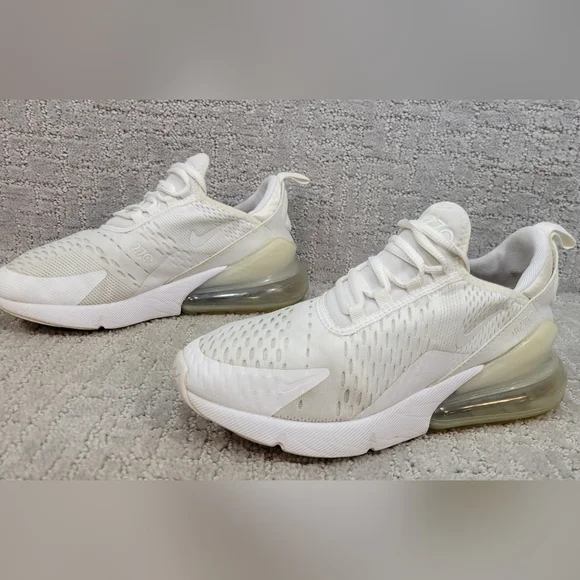 NIKE Air Max 270 GS Youth Size 5Y Women's 6.5 White Athletic Running Sneakers. - Picture 7 of 13